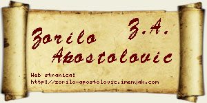 Zorilo Apostolović vizit kartica